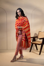 Load image into Gallery viewer, Red Enigma chiffon Phulkari Dupatta for women by Mystic Loom // Wedding Dupatta for Online Shopping