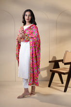 Load image into Gallery viewer, Blushing Beauty Phulkari Dupatta for Women by Mystic Loom | Pink Dupatta | Festive
