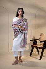 Load image into Gallery viewer, fallen Stars Phulkari Dupatta for Women by Mystic Loom | Phulkari for online shopping | Grey Embroidery Dupatta
