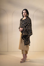 Load image into Gallery viewer, Black Gold Phulkari Dupatta for Women by Mystic Loom |