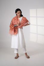 Load image into Gallery viewer, Fiza Phulkari Dupatta for Women by Mystic Loom | Summer Dupatta | Kota Peach