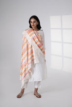 Load image into Gallery viewer, Dewy Drops Phulkari Dupatta for Women by Mystic Loom | Phulkari for online shopping | White Dupatta | Embroidery
