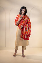 Load image into Gallery viewer, Red Elixir chiffon Phulkari Dupatta for women by Mystic Loom // Wedding Dupatta for Online Shopping