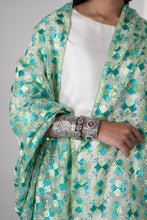 Load image into Gallery viewer, Splendid Trails Phulkari Dupatta for women by Mysticloom // Green Organza Dupatta for Online shopping