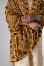 Load image into Gallery viewer, Splendid Trails Phulkari Dupatta for women by Mysticloom // Brown mehndi Organza Dupatta for Online shopping // Mehndi Festival