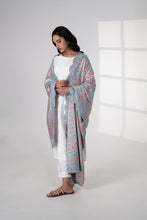 Load image into Gallery viewer, Dewy Drops Phulkari Dupatta for Women by Mystic Loom | Phulkari for online shopping | Grey Dupatta | Embroidery
