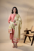 Load image into Gallery viewer, Lemon Vibes Phulkari Dupatta for Women by Mystic Loom | Phulkari for online shopping | Cotton Embroidery Dupatta