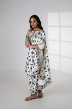Load image into Gallery viewer, Moonlit Stars Phulkari Dupatta for women by Mystic Loom // White Dupatta Phulkari for online shopping