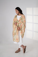 Load image into Gallery viewer, Spring Melody Phulkari Dupatta for women by Mysticloom //Peach Chiffon Dupatta for Online shopping // Pastel