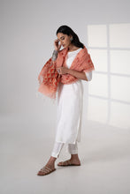 Load image into Gallery viewer, Fiza Phulkari Dupatta for Women by Mystic Loom | Summer Dupatta | Kota Peach