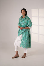 Load image into Gallery viewer, Sea Organza Phulkari Dupatta for Women by Mysticloom| Green Dupatta for Online Shopping // Summer Dupatta