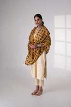 Load image into Gallery viewer, Splendid Trails Phulkari Dupatta for women by Mysticloom // Brown mehndi Organza Dupatta for Online shopping // Mehndi Festival