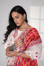 Load image into Gallery viewer, Saroor Kota Phulkari Dupatta for Women by Mysticloom| White Dupatta for Online Shopping // Summer Dupatta