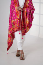 Load image into Gallery viewer, Orchid chiffon Phulkari Dupatta for women by Mystic Loom // hot Pink Dupatta embroidery // Wedding Dupatta