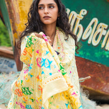 Load image into Gallery viewer, Lemon Phulkari Dupatta handmade | Beautiful light dupatta for wedding