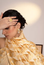 Load image into Gallery viewer, Beige Phulkari Saree| Georgette Embroidered Saree | Light SUmmer Saree for Online Shopping by MysticLoom