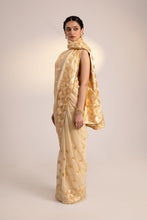 Load image into Gallery viewer, Beige Phulkari Saree| Georgette Embroidered Saree | Light SUmmer Saree for Online Shopping by MysticLoom