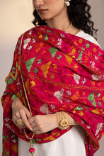 Load image into Gallery viewer, Hot Pink Hand Made Phulkari Wedding Dupatta | Bridal Phulkari Dupatta by Mystic Loom | Ethnic Phulkari Motifs