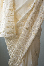 Load image into Gallery viewer, White Phulkari Embroidery Georgette by MysticLoom | Pink Beige saree | Punjabi Saree