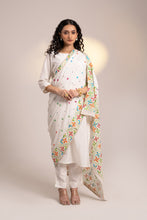 Load image into Gallery viewer, Online Shopping Dupatta | White Pure Chiffon Hand Made phulkari Dupatta for women