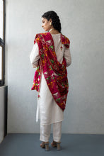 Load image into Gallery viewer, Hot Pink Pure Chiffon Phulkari Embroider Dupatta | Punjabi Dupatta | Summer Light Dupatta by Mystic Loom for online shopping | Phulkari Motif traditional dupatta