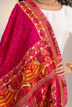 Load image into Gallery viewer, Wedding Bridal Phulkari Dupatta by Mystic Loom online for women| hot pink | Embroidery| Festive