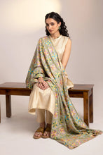 Load image into Gallery viewer, Ligh summer Phulkari dupatta online for women| Mystic Loom Grey Dupatta } Embroidery