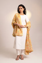 Load image into Gallery viewer, Peach Phulkari Dupatta by Mystic Loom online for women| summer light dupatta | Embroidery| Festive