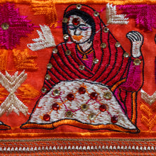 Load image into Gallery viewer, Motif chiffon Phulkari Dupatta for women by Mystic Loom // Orange Dupatta embroidery
