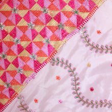 Load image into Gallery viewer, Meher Handmade Phulkari Dupatta for women by Mystic Loom // Pink Dupatta Phulkari for online shopping // 
