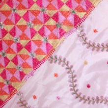 Load image into Gallery viewer, Meher Handmade Phulkari Dupatta for women by Mystic Loom // Pink Dupatta Phulkari for online shopping //