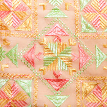 Load image into Gallery viewer, Embroidery Phulkari Dupatta| Chinnon Dupatta |Dupatta for women online | Pastel color Dupatta