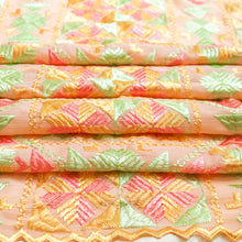 Load image into Gallery viewer, Embroidery Phulkari Dupatta| Chinnon Dupatta |Dupatta for women online | Pastel color Dupatta