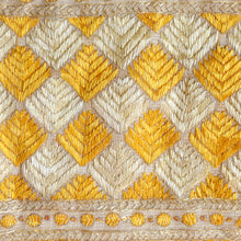 Load image into Gallery viewer, Noori handmade Phulkari Dupatta for women by Mystic Loom // Yellow kota dupatta for summer
