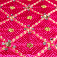Load image into Gallery viewer, Orchid chiffon Phulkari Dupatta for women by Mystic Loom // hot Pink Dupatta embroidery // Wedding Dupatta
