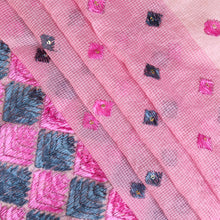 Load image into Gallery viewer, Kota Phulkari Embroidery Dupatta | Pink Dupatta | Light Dupatta for women online