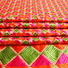 Load image into Gallery viewer, Sheer Love Phulkari Dupatta for women by Mysticloom //  Cotton Dupatta embroidery // Wedding Dupatta for Online shopping