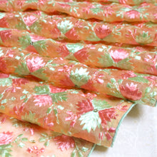 Load image into Gallery viewer, Splendid Trails Phulkari Dupatta for women by Mysticloom // Peach  Pastel Organza Dupatta for Online shopping