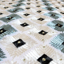 Load image into Gallery viewer, Phulkari Embroidery in white and grey by Mysticloom