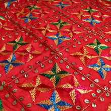 Load image into Gallery viewer, Handmade phulkari dupatta in red by Mysticloom