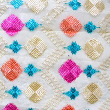 Load image into Gallery viewer, Phulkari Embroidery by Mystic Loom // White Dupatta for online shopping