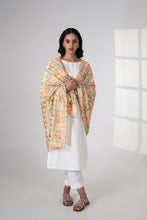 Load image into Gallery viewer, Spring Melody Phulkari Dupatta for women by Mysticloom //Peach Chiffon Dupatta for Online shopping // Pastel
