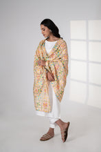 Load image into Gallery viewer, Spring Melody Phulkari Dupatta for women by Mysticloom //Peach Chiffon Dupatta for Online shopping // Pastel
