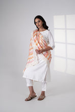 Load image into Gallery viewer, Dewy Drops Phulkari Dupatta for Women by Mystic Loom | Phulkari for online shopping | White Dupatta | Embroidery
