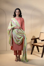 Load image into Gallery viewer, Chiffon Phulkari Dupatta for women by Mysticloom //  Green Dupatta embroidery
