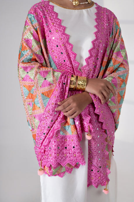 Dreams Phulkari Dupatta for Women by Mystic Loom | Phulkari for online shopping | Pink Wedding Dupatta