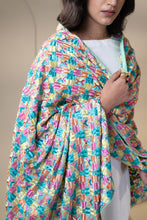 Load image into Gallery viewer, Lily Phulkari Dupatta for Women by Mystic Loom | Phulkari for online shopping |  Blue Embroidery Dupatta
