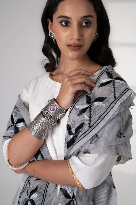 Chann Phulkari Dupatta for Women by Mystic Loom | Summer Dupatta | Kota