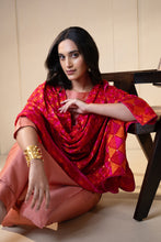 Load image into Gallery viewer, Reigning Red cotton Phulkari Dupatta for women by Mystic Loom //  Wedding Dupatta // Bride
