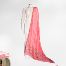 Load image into Gallery viewer, Pink Handmade Phulkari Dupatta
